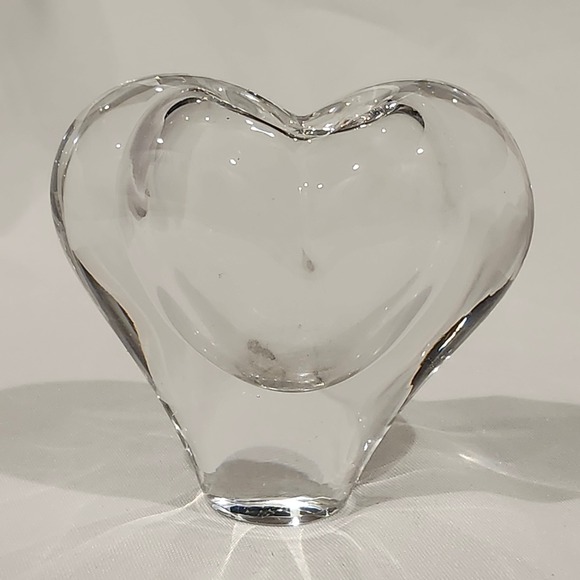 Unbranded Other - Heart Bud Vase Home Decor Small Clear Hand Blown Glass